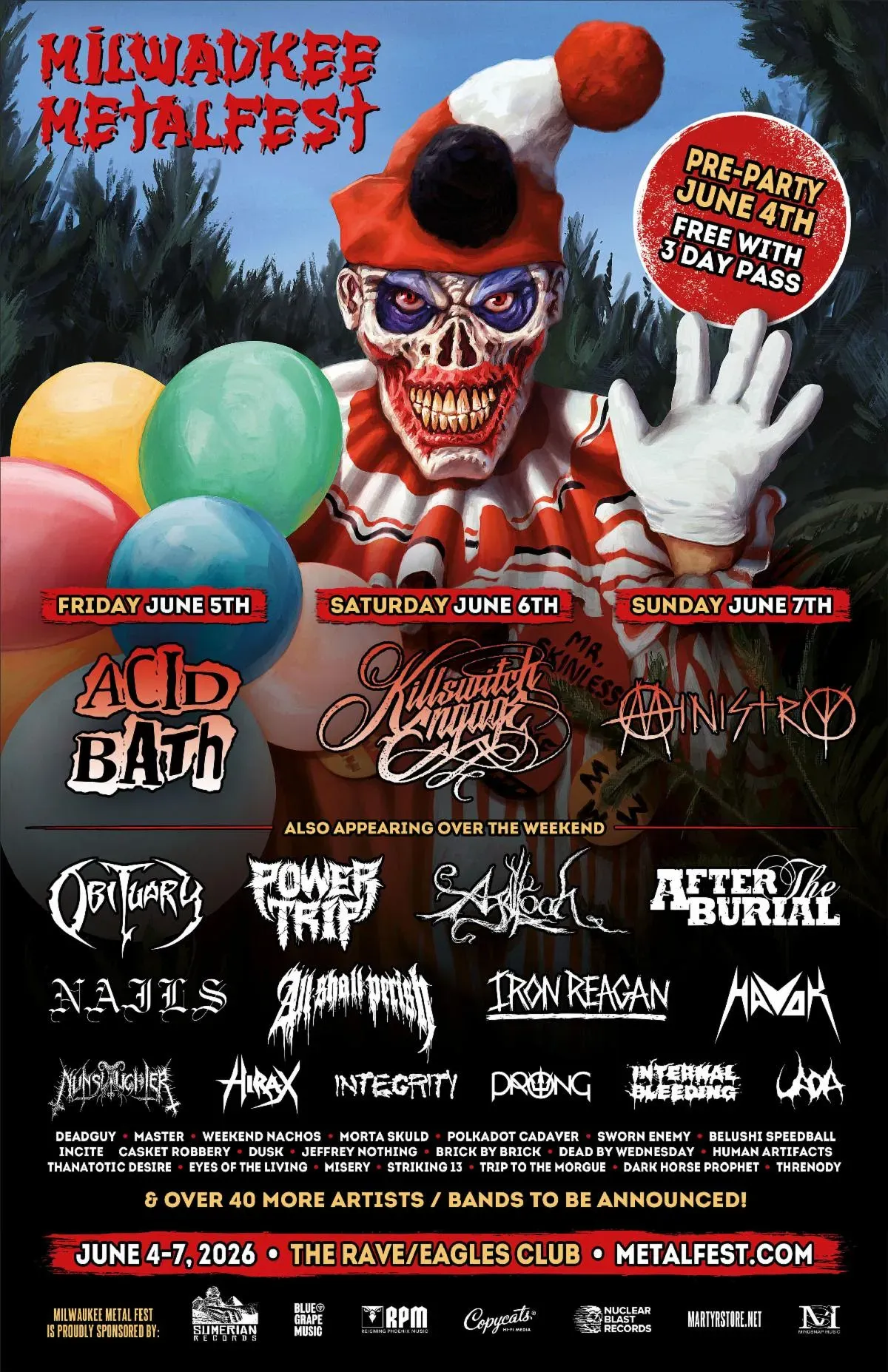 Milwaukee Metal Fest 2026: Acid Bath, Ki...