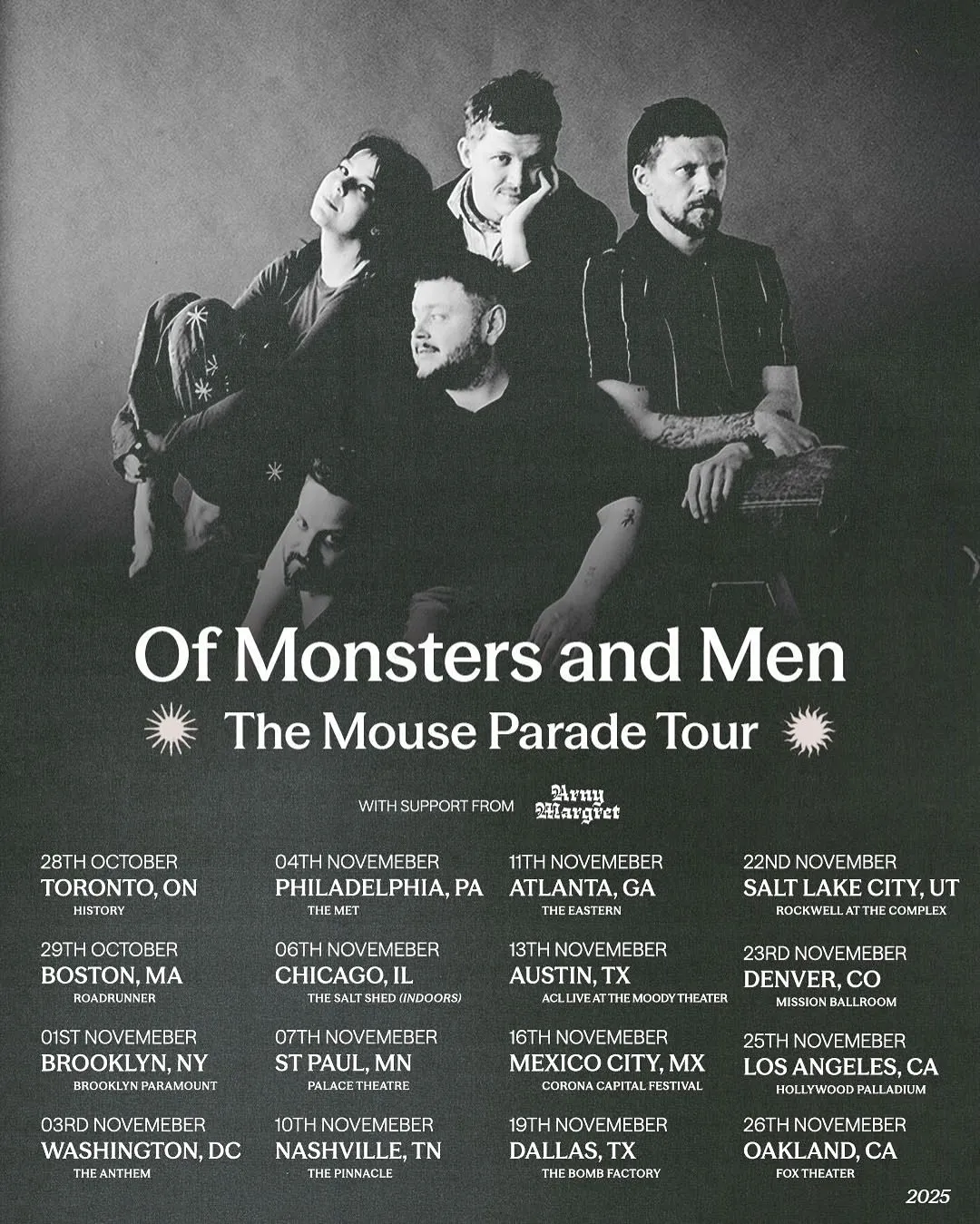 Концертные туры: Of Monsters and Men, Many Eyes и другие