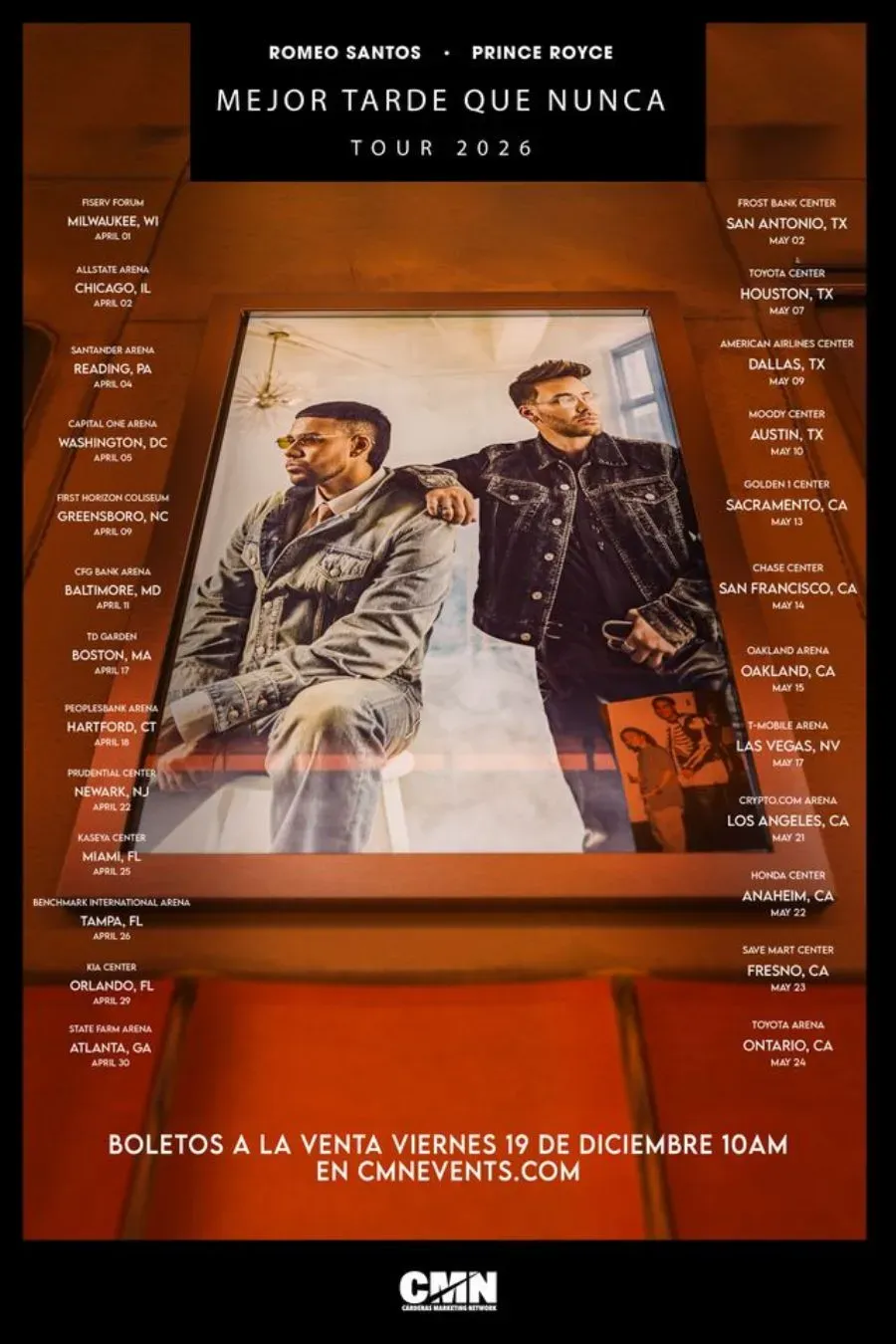 Ромео Сантос и Принс Ройс: тур 2026 по США, даты, ...